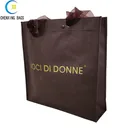 China wholesale promotional reusable brown printed non woven fabric tote bags