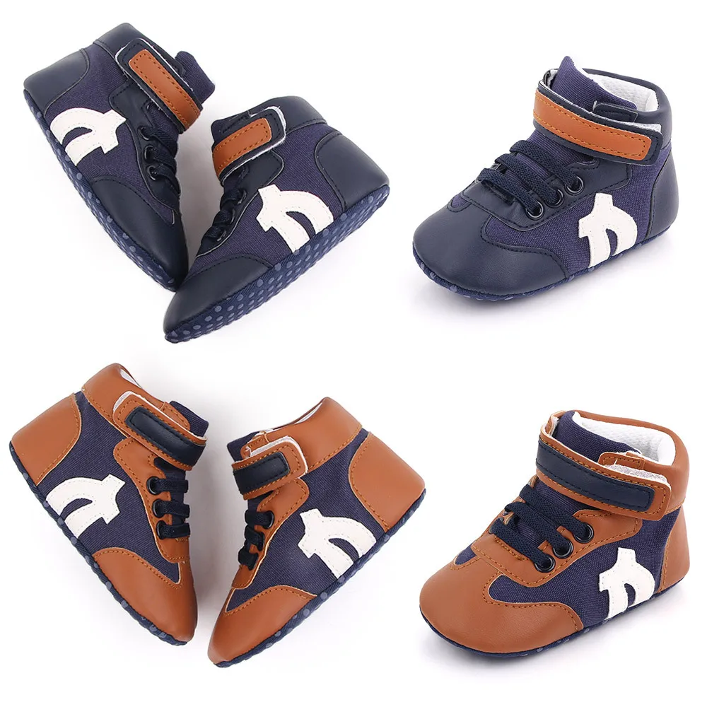 Hot selling fashionable high top soft sole non slip designer boys baby casual shoes, Brown/dark blue
Hot selling fashionable high top soft sole non slip designer boys baby casual shoes, Brown/dark blue