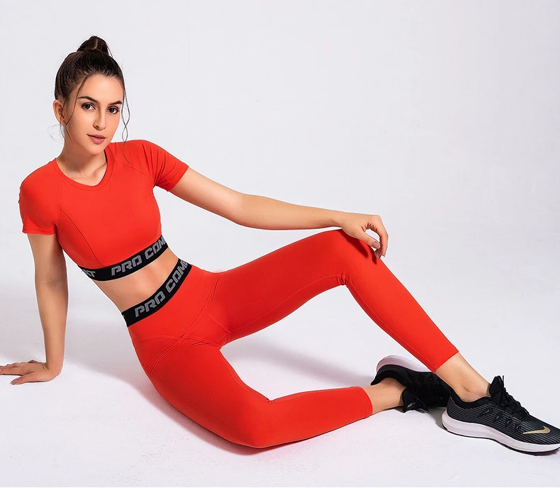 Cheap Custom elastic band logo Women Legging short Sleeve crop Set Sport Top And Leggings Yoga wear Suits bright thick yoga suit, Oem yoga clothes
Cheap Custom elastic band logo Women Legging short Sleeve crop Set Sport Top And Leggings Yoga wear Suits bright thick yoga suit, Oem yoga clothes