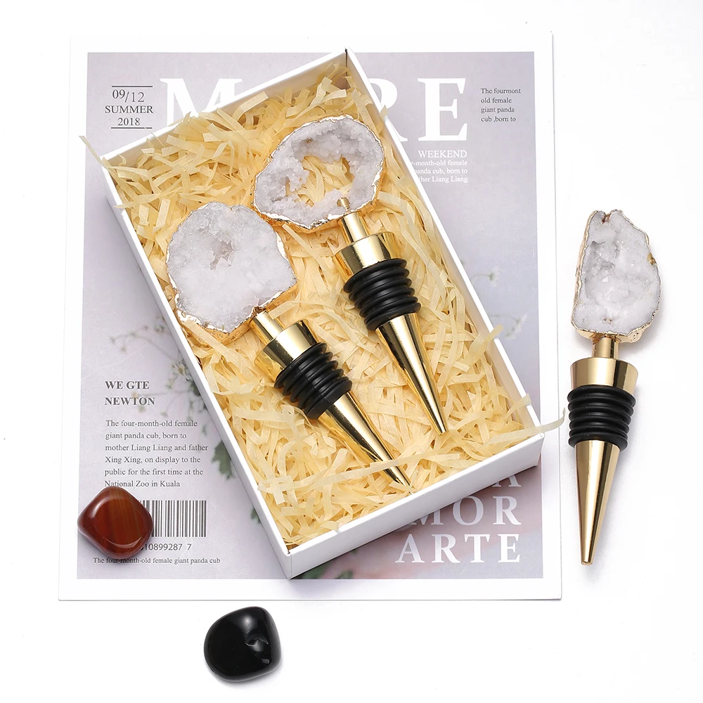 Custom Beauty of Nature Stone Wine Stopper,Gemstone Gold/Silver Plated Wine Bottle Stopper, New Bar Wine Tools Decoration
Custom Beauty of Nature Stone Wine Stopper,Gemstone Gold/Silver Plated Wine Bottle Stopper, New Bar Wine Tools Decoration