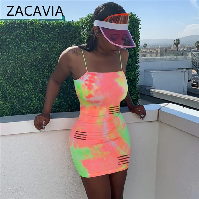 Fashion Spaghetti Strap Dress Sexy Burnt Hole Tie-dye Print Dress, Picture color
Fashion Spaghetti Strap Dress Sexy Burnt Hole Tie-dye Print Dress, Picture color