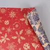 Christmas series gift box kraft wrapping paper, Flower rose wrapping paper