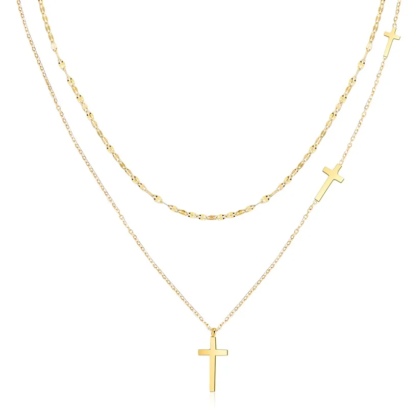 Wholesale 2021 New 18K Gold Plated Stainless Steel Stratification Cross Layered Necklace
Wholesale 2021 New 18K Gold Plated Stainless Steel Stratification Cross Layered Necklace