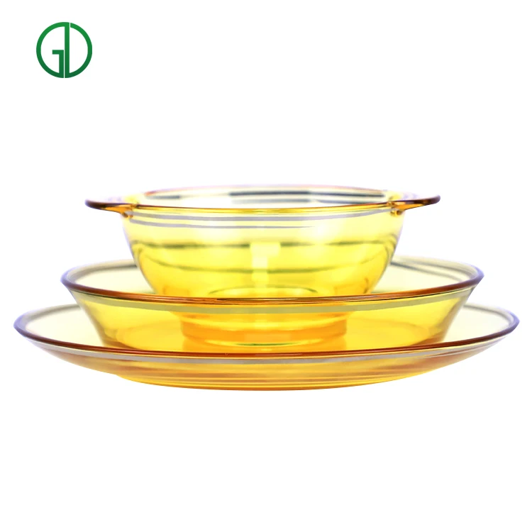 Wholesale customized high quality glass plate fruit supply food bowls and plates, Yellow
Wholesale customized high quality glass plate fruit supply food bowls and plates, Yellow