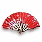 Hand Fan Fan Mini Handmade Navy Silk Folding Hand Fan With Blooming Flowers