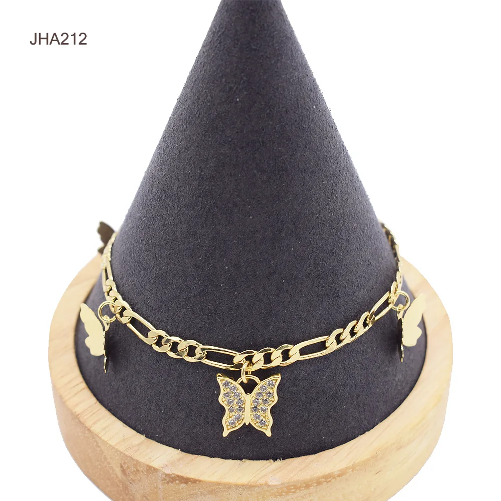 JHA212 18k gold plated anklet Fashion zircon butterfly cuban anklet, Gold plated color
JHA212 18k gold plated anklet Fashion zircon butterfly cuban anklet, Gold plated color