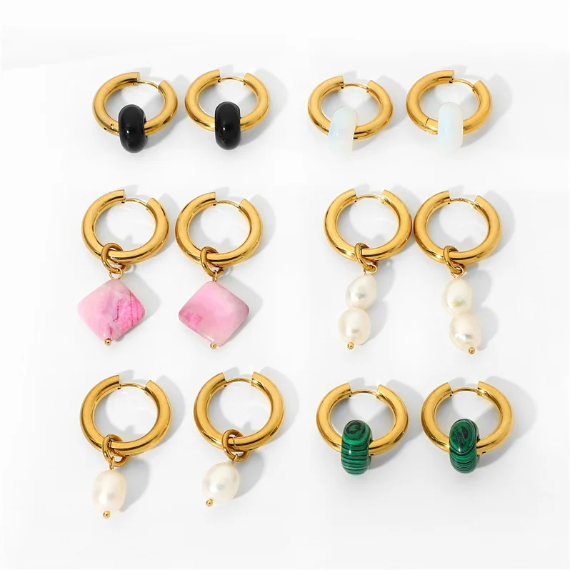 Hot Sale Hoop Earrings Jewelry Stainless Steel Gold Plated 18k Pearl Hoop Gemstone Dangle Earrings
Hot Sale Hoop Earrings Jewelry Stainless Steel Gold Plated 18k Pearl Hoop Gemstone Dangle Earrings