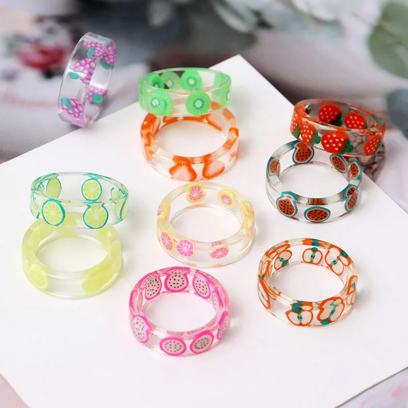 Summer Jelly Multicolor Stackable Chunky Handmade Dome Ring Jewelry For Women Girls Colorful Transparent Fruit Acrylic Rings
Summer Jelly Multicolor Stackable Chunky Handmade Dome Ring Jewelry For Women Girls Colorful Transparent Fruit Acrylic Rings