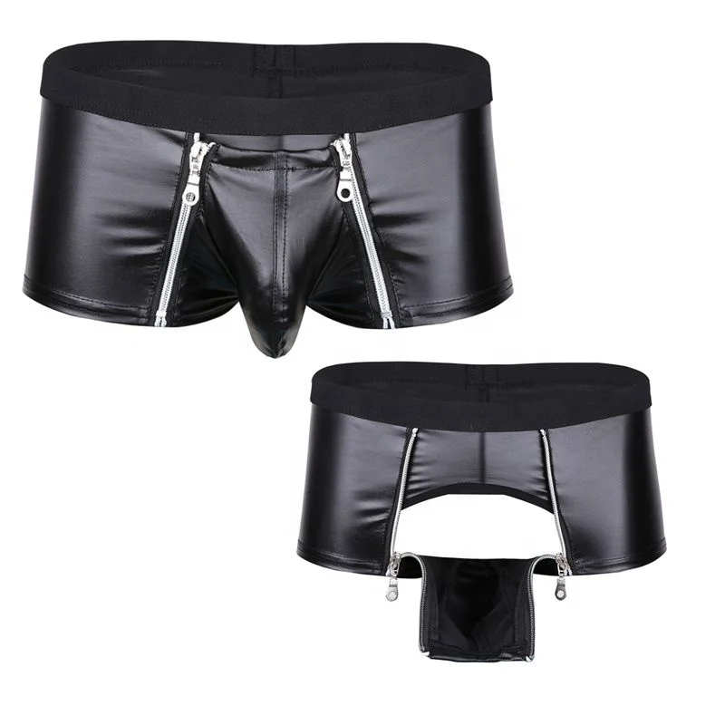 Men Lingerie Faux Leather Zipper Pouch Boxer Briefs Plus Size Men underwear Sexy and Erotic
Men Lingerie Faux Leather Zipper Pouch Boxer Briefs Plus Size Men underwear Sexy and Erotic