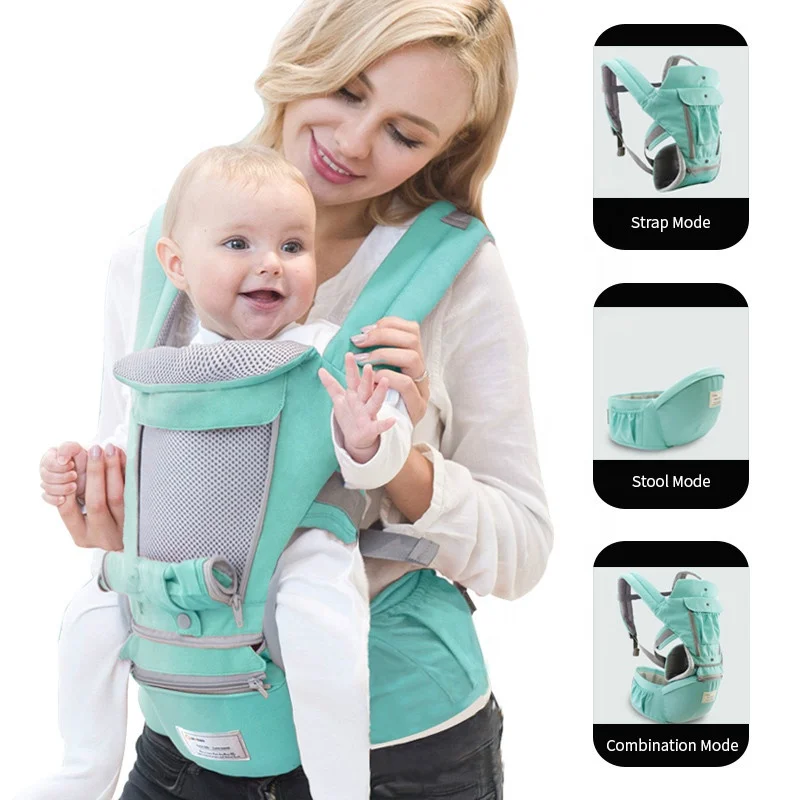 

Travel Ergonomic Baby Carrier Infant Hipseat Sling Front Facing Kangaroo Baby Wrap Carrier for Baby 0-36 Months