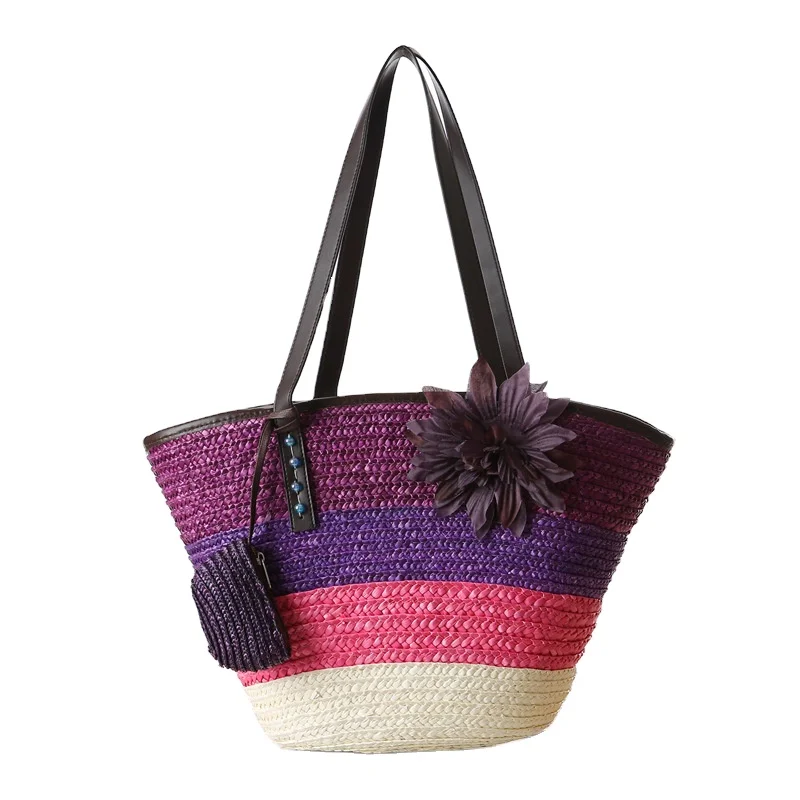New Design Straw Bag Personalized Summer Striped Colorful Women Beach Straw Bag, As pic show
New Design Straw Bag Personalized Summer Striped Colorful Women Beach Straw Bag, As pic show