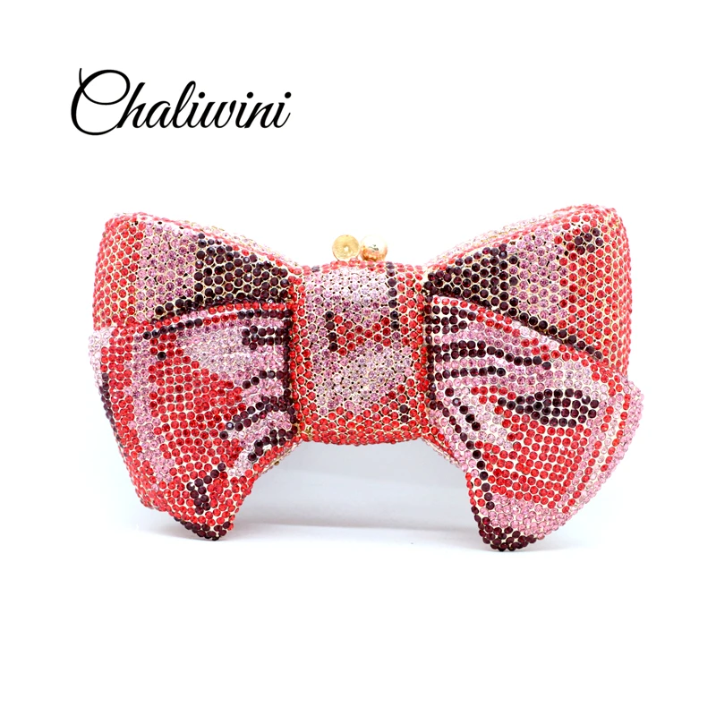 

Fashion Classical Women Accessories Diamonds Handbag Luxury Clutches Bow Knot Crystal Purses Bridal Wedding Party Popsicle Bag