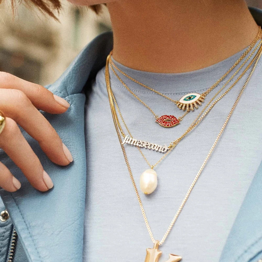 European Vintage Shinny Crystal Enamel Eyes Necklace Rhinestone Evil Eyes Necklaces For Women
European Vintage Shinny Crystal Enamel Eyes Necklace Rhinestone Evil Eyes Necklaces For Women