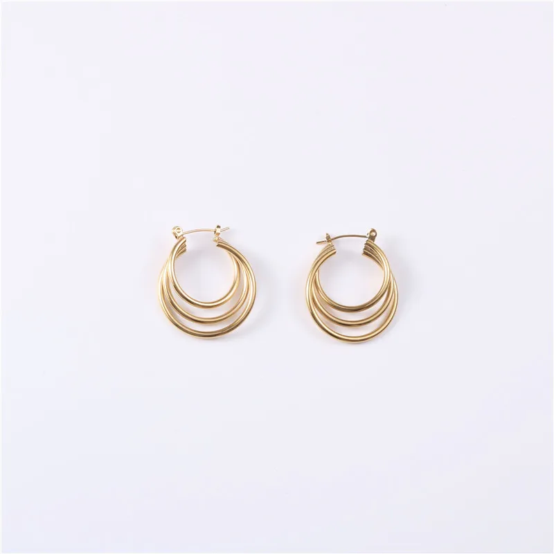 2021 Trendy Earring 18K Gold Plated Tri-circle Hoop Earrings for Women Stainless Steel Earrings Wholesale
2021 Trendy Earring 18K Gold Plated Tri-circle Hoop Earrings for Women Stainless Steel Earrings Wholesale
