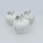 White Turquoise Hand Caved Crystal Christmas Apple Small Crystal Apple Christmas Crystal Ornaments For Gifts