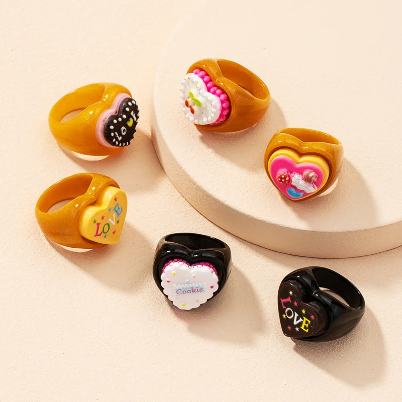 2021 Korean Letter Love Cute Acrylic Resin Ring y2k Fun Fashion Women's New Heart Ring Jewelry, Like picture
2021 Korean Letter Love Cute Acrylic Resin Ring y2k Fun Fashion Women's New Heart Ring Jewelry, Like picture
