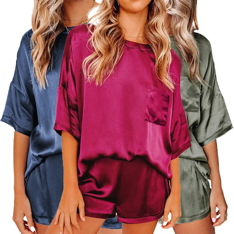 2021 Fashion Sleepwear Lounge Wear Women Satin Solid Color Nighty Designs Silk Pajamas
2021 Fashion Sleepwear Lounge Wear Women Satin Solid Color Nighty Designs Silk Pajamas