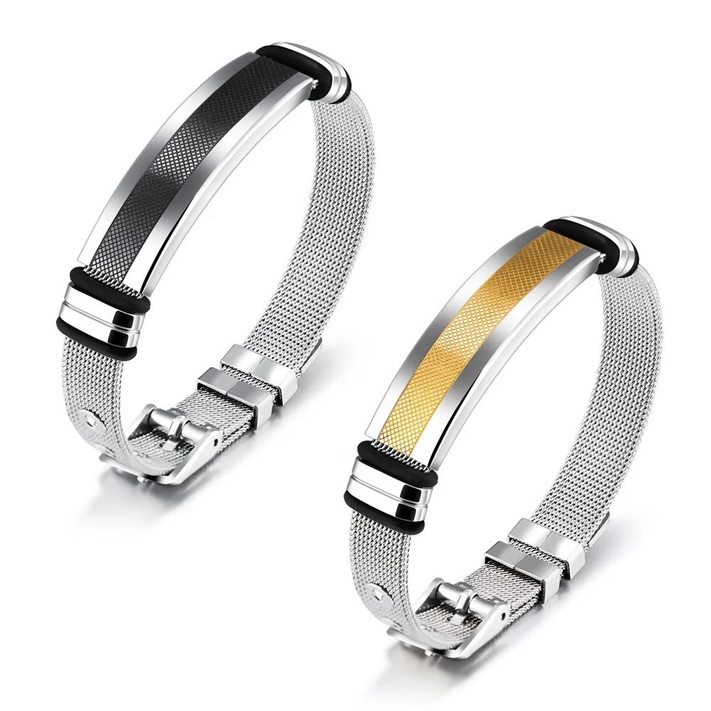 New Fashion Classic Wholesale Silver Mesh Stainless Steel Bangle Men Bracelet, Black/gold color
New Fashion Classic Wholesale Silver Mesh Stainless Steel Bangle Men Bracelet, Black/gold color