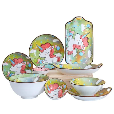 Hot Selling Ceramic Bone China Tableware Lid Creative Unicorn Ins Bowl Set Salad Noodle Bowl Japanese Style Bowl Steak Plate Set
Hot Selling Ceramic Bone China Tableware Lid Creative Unicorn Ins Bowl Set Salad Noodle Bowl Japanese Style Bowl Steak Plate Set