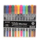 GXIN Wholesale Custom LOGO Multi-color Double Head Waterproof Permanent paint Marker pen Set With Clip