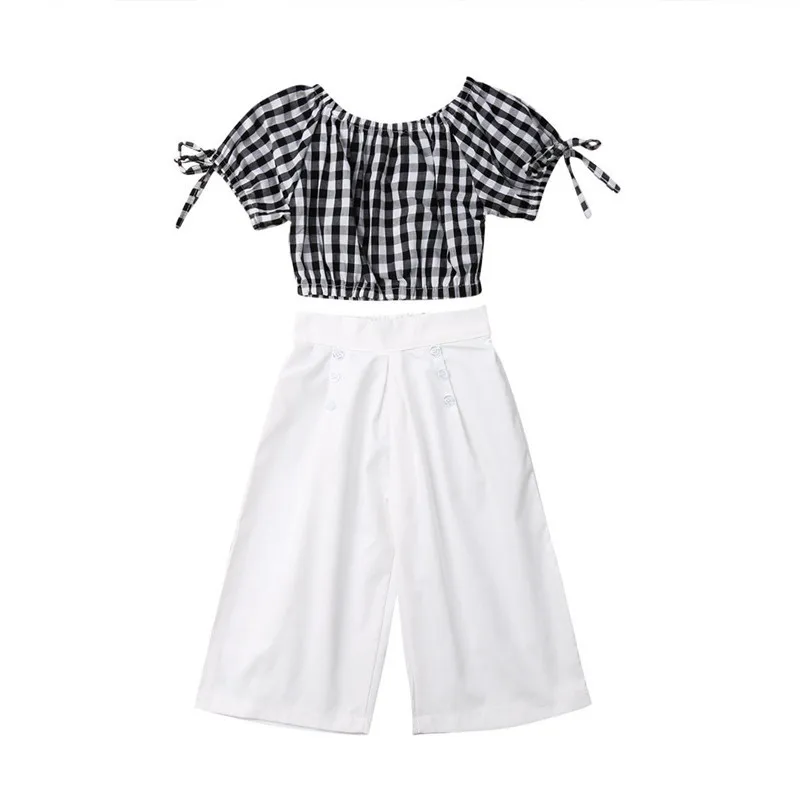 CDL1150 New Fashion baby Summer Off Shoulder Plaid Top Wide Leg Pants 2 piece Cotton Casual Girl Clothing Set
CDL1150 New Fashion baby Summer Off Shoulder Plaid Top Wide Leg Pants 2 piece Cotton Casual Girl Clothing Set