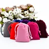 Wholesale Small Red 7x9cm Jewelry Bags Velvet Draw String Pouch