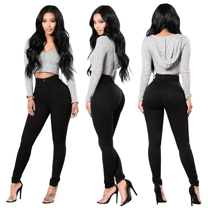 Spring 2020 European And American Slim High Elastic Waisted Denim Pants Jeans Women, White,black
Spring 2020 European And American Slim High Elastic Waisted Denim Pants Jeans Women, White,black