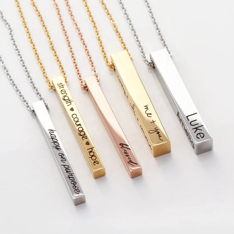 Custom Personalized Vertical Bar Charm Name Letter Pendant Necklace Inspirational Jewelry
Custom Personalized Vertical Bar Charm Name Letter Pendant Necklace Inspirational Jewelry