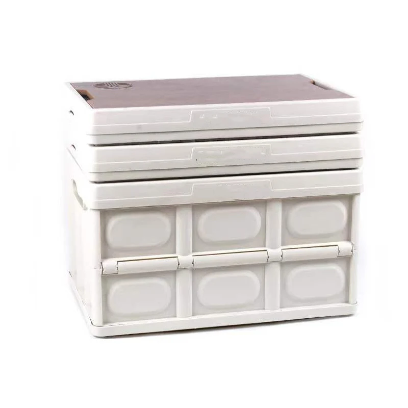 Collapsible Storage Box With Wood Lid Trunk Organizer Plastic Storage Bins Folding Camping Box, Multiple colors
Collapsible Storage Box With Wood Lid Trunk Organizer Plastic Storage Bins Folding Camping Box, Multiple colors