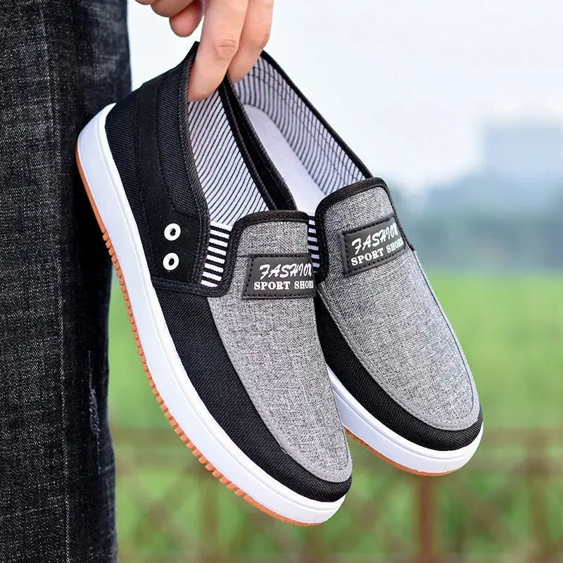 New elastic canvas boat shoes rubber wear-resistant flat bottom walking men slip on shoes
New elastic canvas boat shoes rubber wear-resistant flat bottom walking men slip on shoes