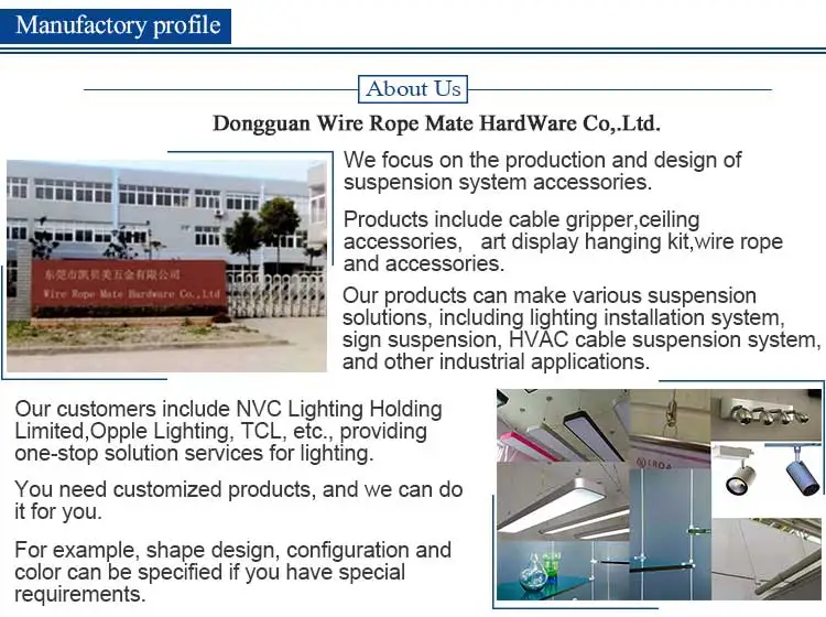 1.5MM Adjustable Cable Looping Gripper with 100kg Load for Lighting Systems and 7 Days Delivery