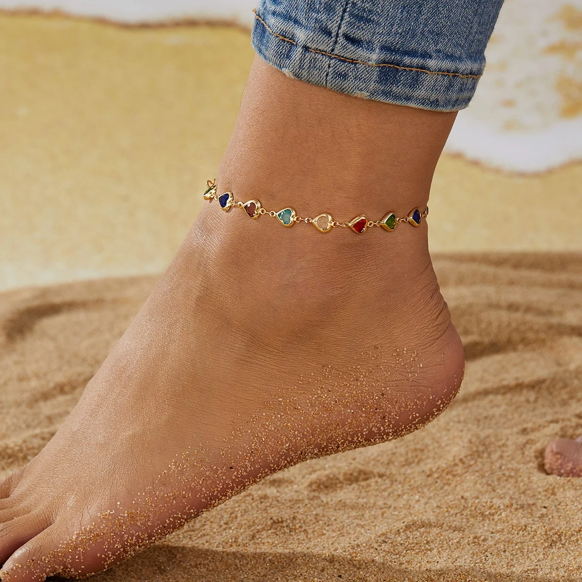 Hot Candy-colored love rhinestone beaded anklet summer beach chain fashion jewelry anklet.
Hot Candy-colored love rhinestone beaded anklet summer beach chain fashion jewelry anklet.