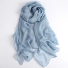 Solid Color 100% Pure Silk Scarf Chiffon Scarves for Women