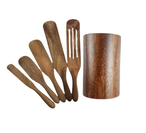 Customized logo 5pcs set kitchen utensil cookware natural acacia Wooden spurtles with jujubee holder
Customized logo 5pcs set kitchen utensil cookware natural acacia Wooden spurtles with jujubee holder