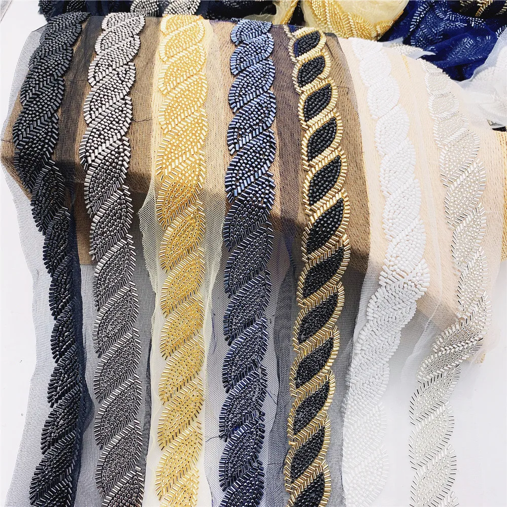Beaded & Embroidered Trim for Bridal Wedding craft for diy garment, Many colors
Beaded & Embroidered Trim for Bridal Wedding craft for diy garment, Many colors
