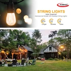 Komaes amazonホット販売oem 24ft 12 led屋外ソーラーストリングライトip65防水ガーデンライトパーティー用