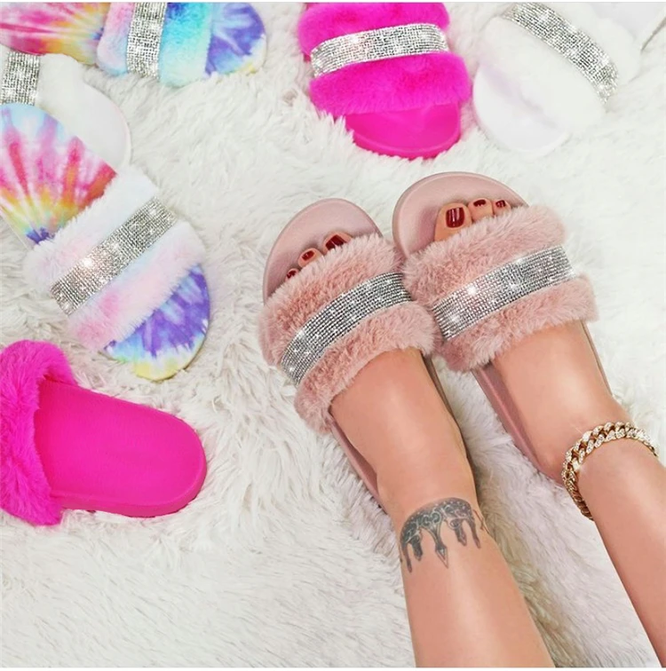 Fashion design summer winter fur platform sandals diamond plush furry slippers foe indoor women
Fashion design summer winter fur platform sandals diamond plush furry slippers foe indoor women