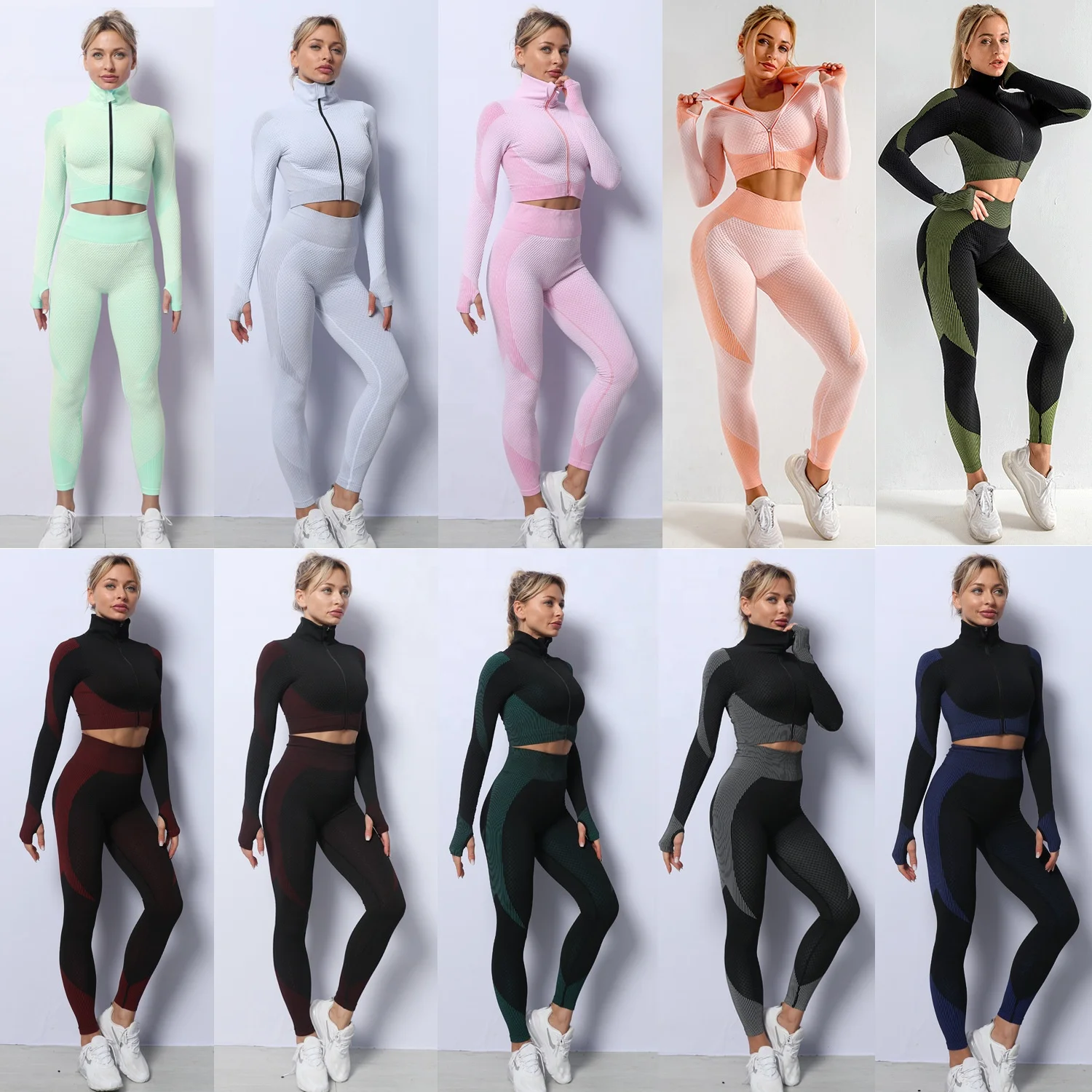 winter running yoga exercise workout tights tops fitness set custom logo private label bubble seamless yoga set, Multi colors
winter running yoga exercise workout tights tops fitness set custom logo private label bubble seamless yoga set, Multi colors