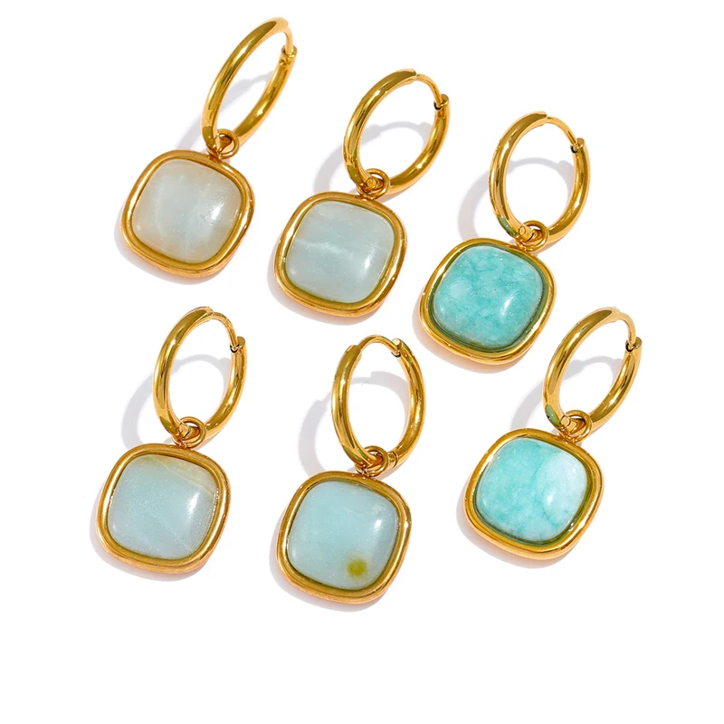JINYOU 660 18kt Gold PVD Plated Excellent Earrings Stainless Steel Square Natural Tianhe Stone Hoop Earrings for Women 2022
JINYOU 660 18kt Gold PVD Plated Excellent Earrings Stainless Steel Square Natural Tianhe Stone Hoop Earrings for Women 2022