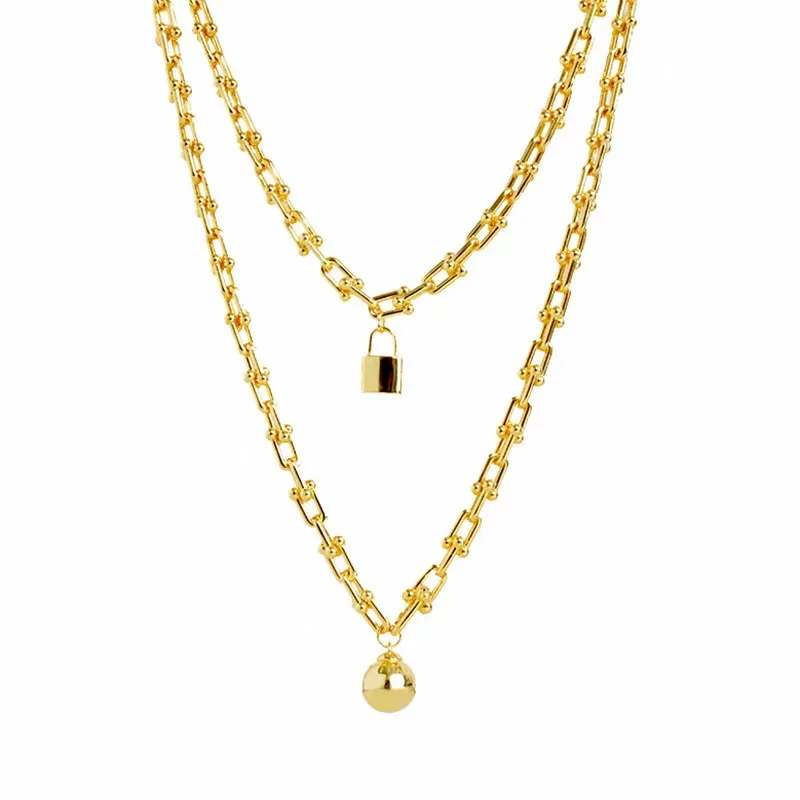 New Simple Classic 18k Gold Necklace Fashion Chain for Jewerly Making Ball and Lock Necklace For Women Jewelry, As pic shown
New Simple Classic 18k Gold Necklace Fashion Chain for Jewerly Making Ball and Lock Necklace For Women Jewelry, As pic shown