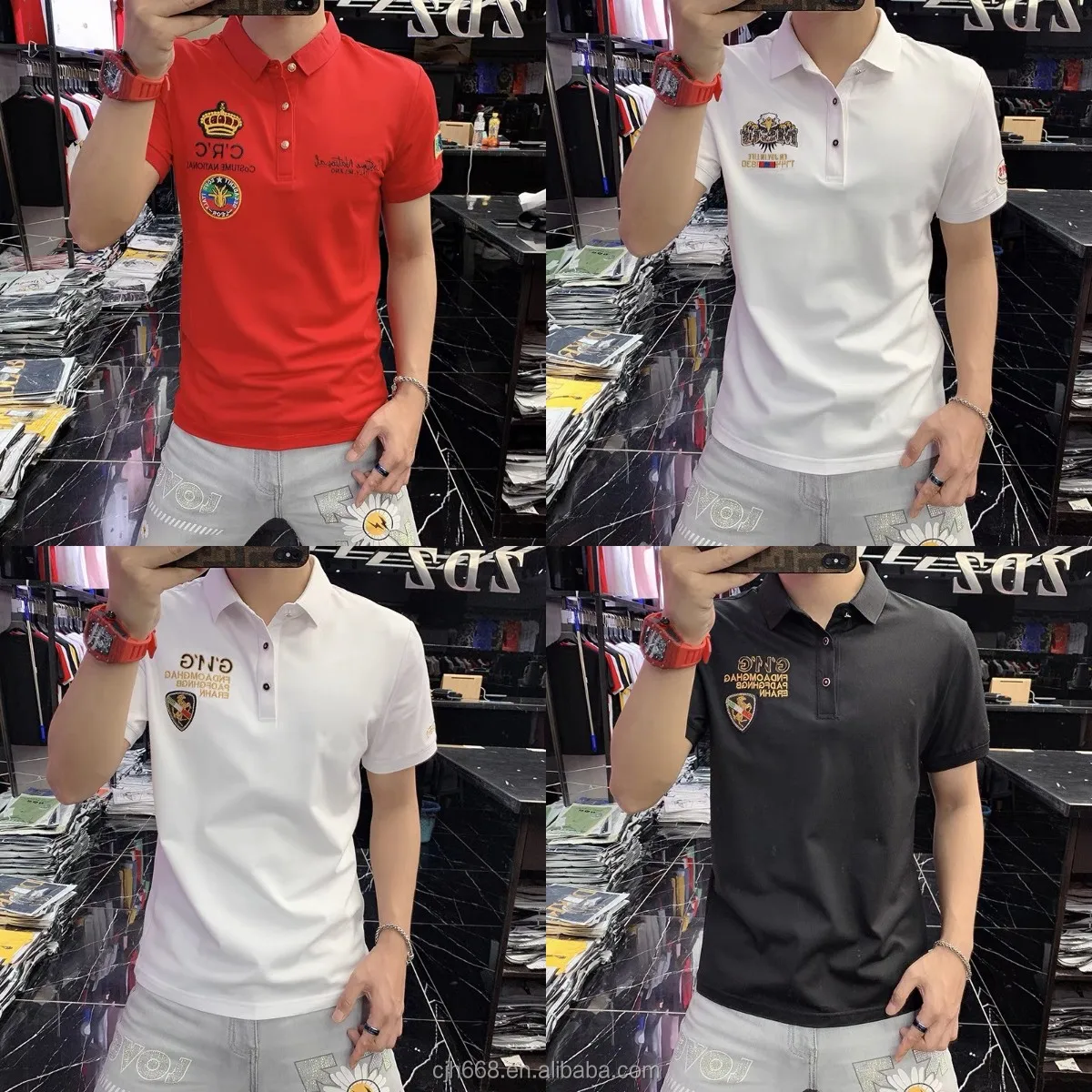 Wholesale 2021 Europe and America summer new printing casual slim men's polo shirt men's charm short sleeve polo shirt, Customized color 
Wholesale 2021 Europe and America summer new printing casual slim men's polo shirt men's charm short sleeve polo shirt, Customized color