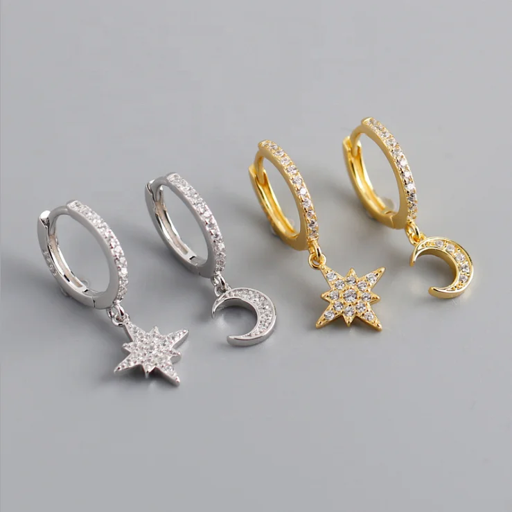 Isunni Diamond Zircon Gold Color Star Moon s925 Sterling Silver Earrings Ear Stud Earrings
Isunni Diamond Zircon Gold Color Star Moon s925 Sterling Silver Earrings Ear Stud Earrings