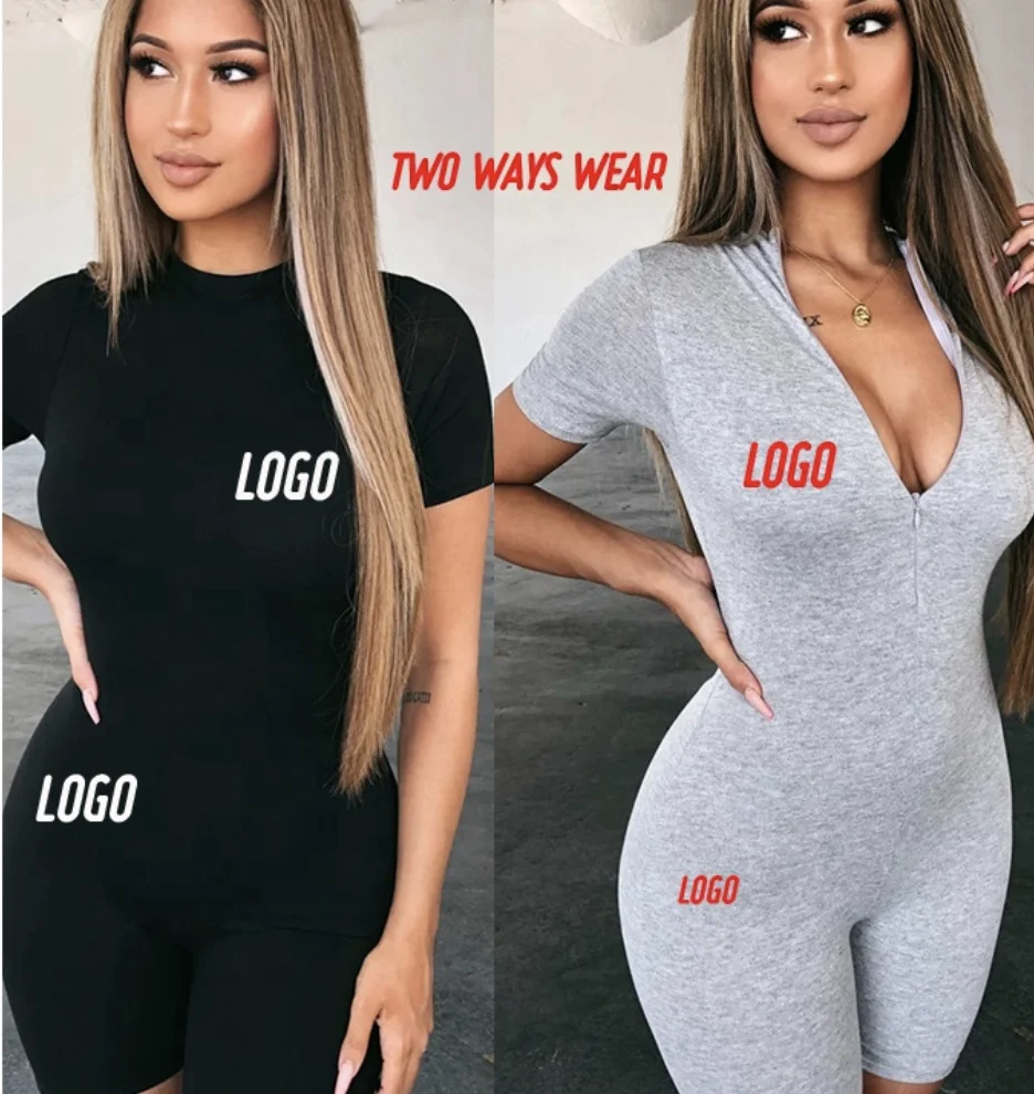 Oem Slim Cotton Clothing With Zippers Short Sleeve Tight Hip Up Short Sports Jumpsuits For Women Two Ways Wear
Oem Slim Cotton Clothing With Zippers Short Sleeve Tight Hip Up Short Sports Jumpsuits For Women Two Ways Wear