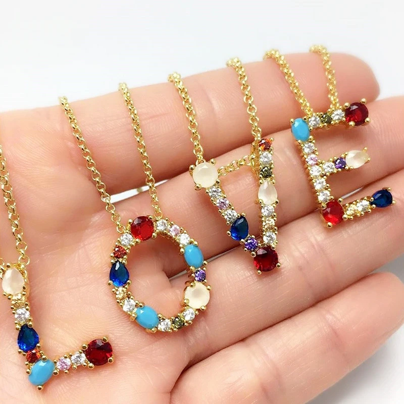 Letter Necklace 2021 Europe and America New Color Zircon Necklace Diamond English A-Z Letter Necklace
Letter Necklace 2021 Europe and America New Color Zircon Necklace Diamond English A-Z Letter Necklace