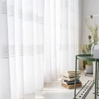 CITYINCITY White Jacquard Curtains for Living room Horizontal sliver Tulle for bedroom Soft Tulle for kitchen Customized