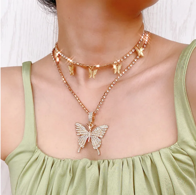 2021 Best Selling Bling Big Gold Jewelry Butterfly Necklace With Rhinestone Chain layered Choker Necklace For Women Wholesale
2021 Best Selling Bling Big Gold Jewelry Butterfly Necklace With Rhinestone Chain layered Choker Necklace For Women Wholesale