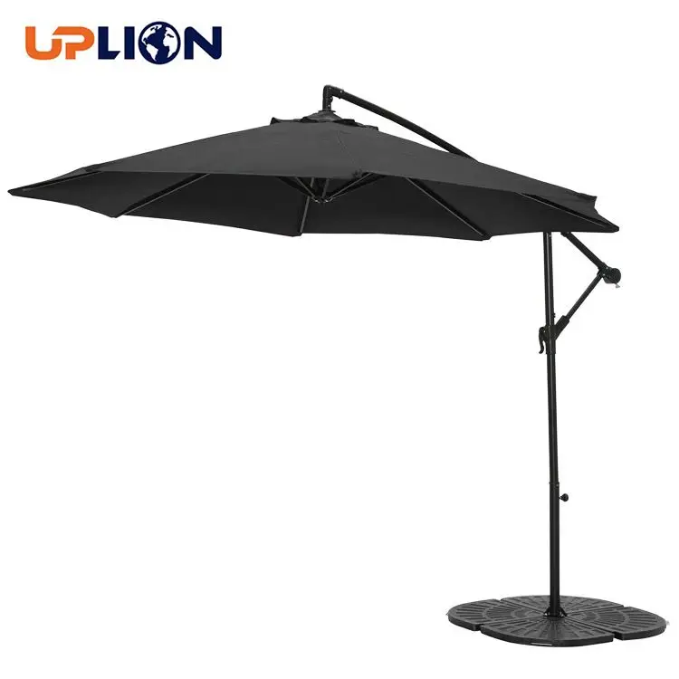 Uplion Outdoor Garden Patio Hanging Cantilever Parasol With Steel Cross Base