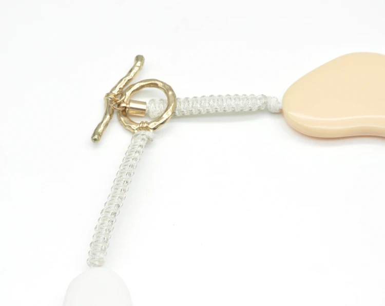 2021 trendy white beige coffee color choker jewelry acrylic irregular stone necklace