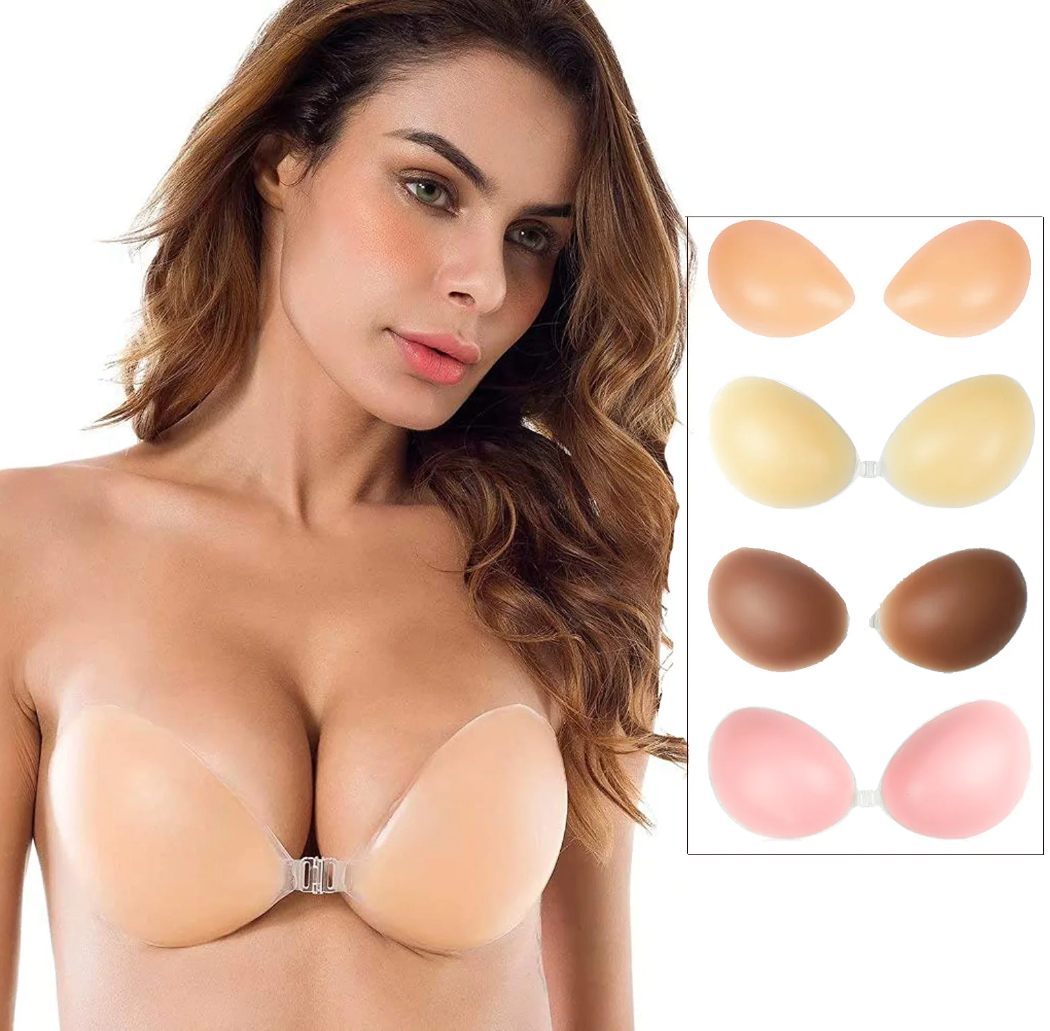 Wholesale oem nude strapless a b c d bra silicone sexy half cup adhesive silicone for bras, Customize
Wholesale oem nude strapless a b c d bra silicone sexy half cup adhesive silicone for bras, Customize