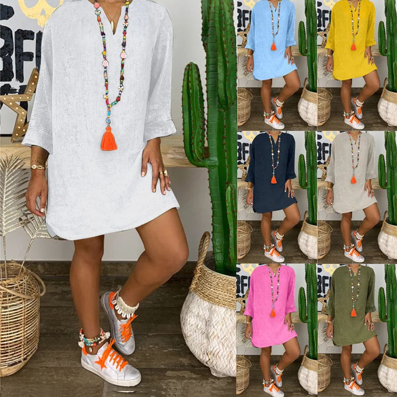 WW-0238 Dress Is A New India Wind Loose Long-sleeved Cotton And Linen Skirt T Shirt Dlong Sleeve Linen Dress, As your request
WW-0238 Dress Is A New India Wind Loose Long-sleeved Cotton And Linen Skirt T Shirt Dlong Sleeve Linen Dress, As your request